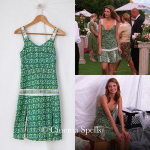 Early 2000s As Seen On Marissa Cooper On The OC DVF Green Spring Dress Size US 2